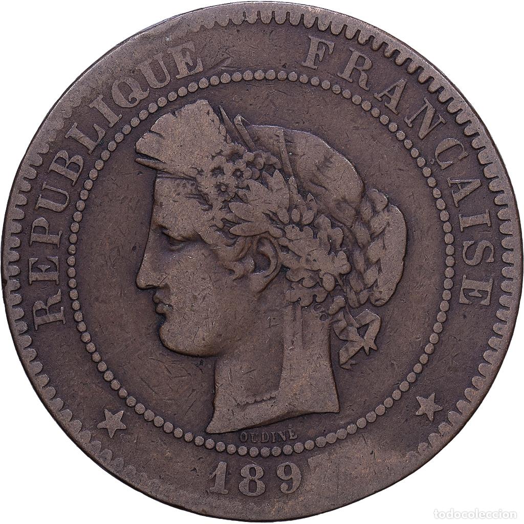Monnaies anciennes de Europe: [#1530564] Francia, 10 Centimes, C&eacute;r&egrave;s, 1895, Paris, Bronce, BC+, Gadoury:265a