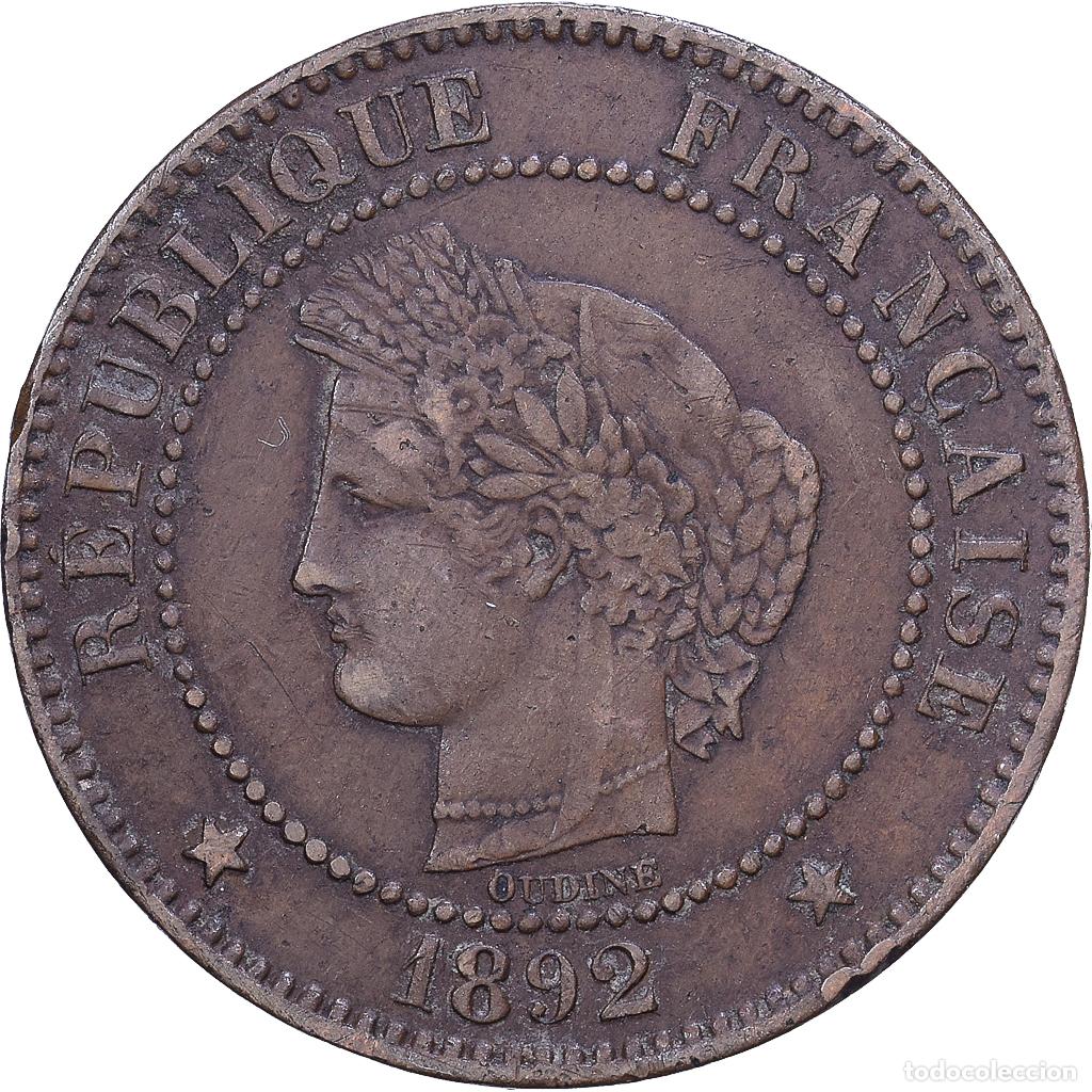 Monnaies anciennes de Europe: [#1530889] Francia, 2 Centimes, C&eacute;r&egrave;s, 1892, Paris, Bronce, MBC, Gadoury:105, KM:827.1