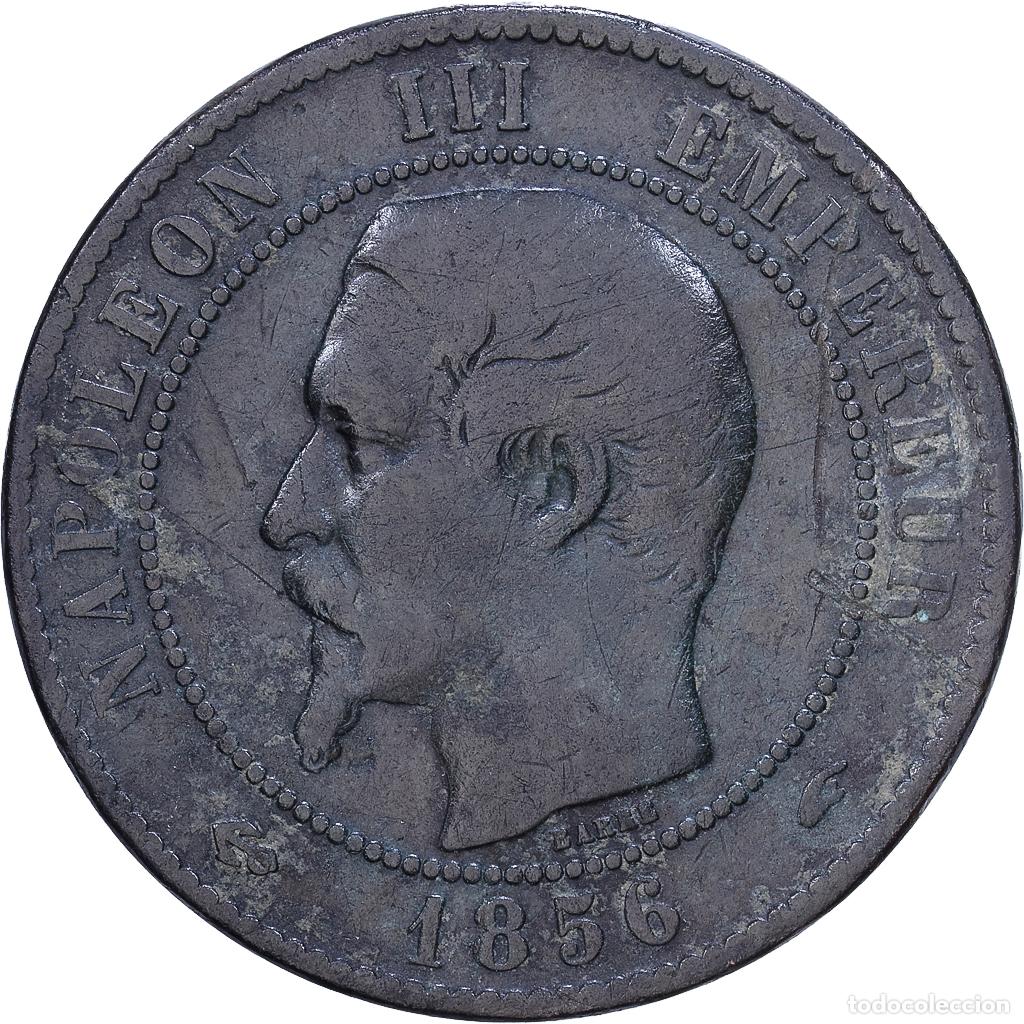 Monedas antiguas de Europa: [#1530672] Francia, Napoleon III, 10 Centimes, 1856, Paris, chien, Bronce, BC+