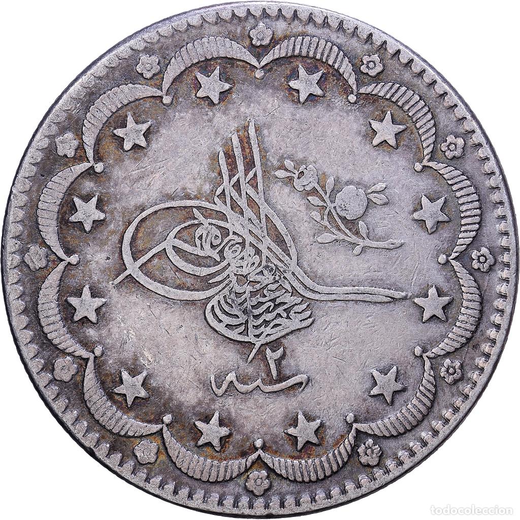 Monedas antiguas de Europa: [#1531313] Turqu&iacute;a, Abdul Hamid II, 20 Kurush, 1877 (1293//2), Qustantiniyah, Plata, MBC