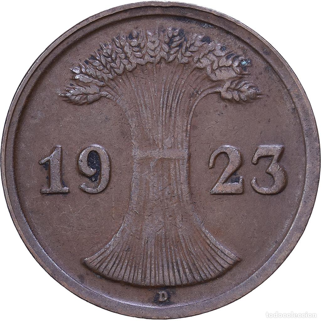 Monnaies anciennes de Europe: [#1530846] ALEMANIA - REP&Uacute;BLICA DE WEIMAR, 2 Rentenpfennig, 1923, Munich, Bronce, BC+