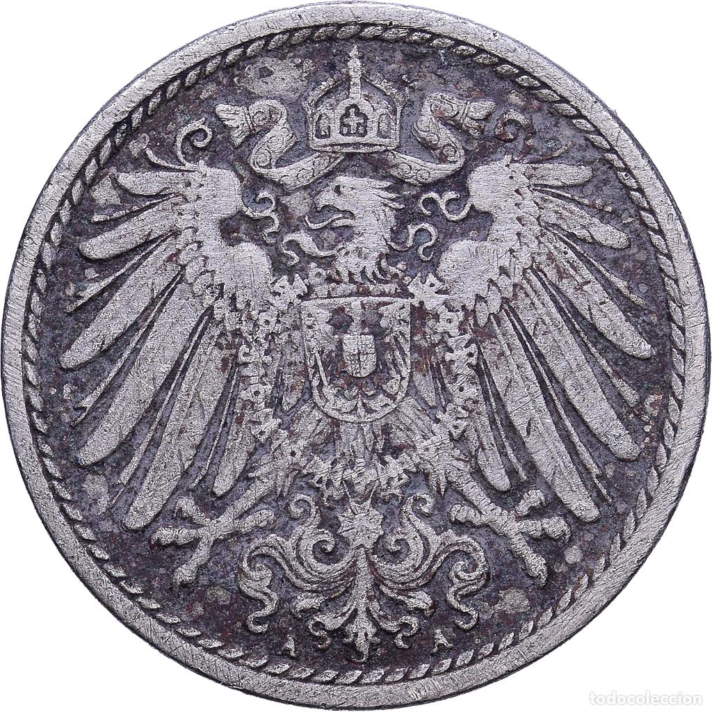 Monedas antiguas de Europa: [#1530699] Alemania, Wilhelm II, 5 Pfennig, 1913, Berlin, Cobre - n&iacute;quel, MBC