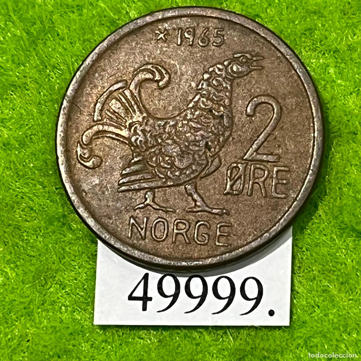Monedas antiguas de Europa: Noruega 2 ore 1965 ..