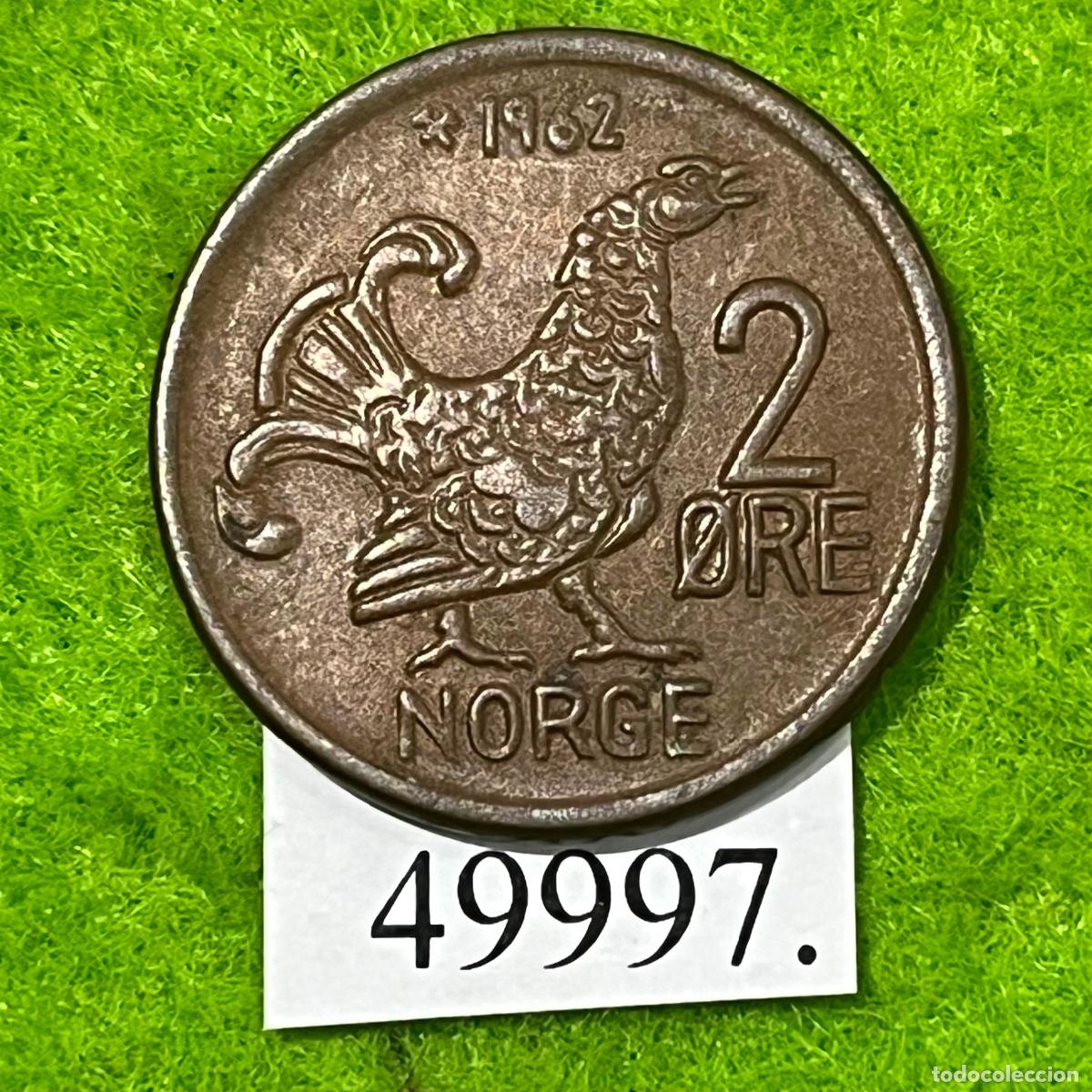 Monedas antiguas de Europa: Noruega 2 ore 1962 ..