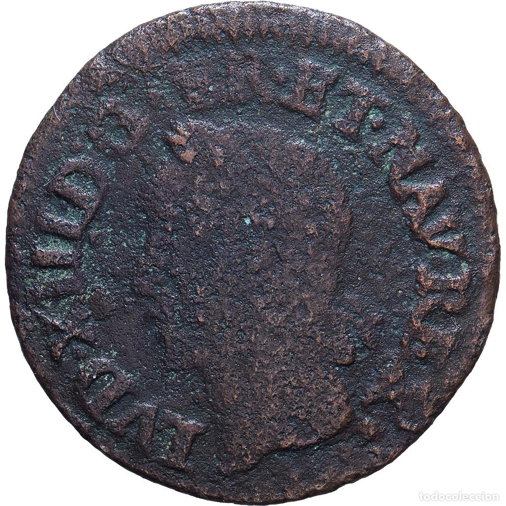 Monedas antiguas de Europa: [#1530719] Francia, Louis XIII, Double Tournois, 1643, Corbeil, Cobre, BC+, Gadoury:12