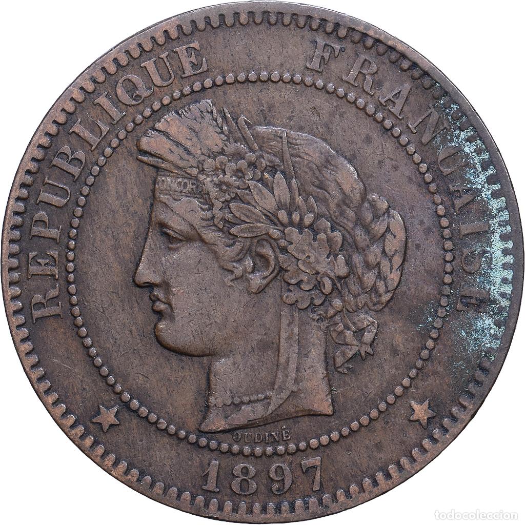 Monedas antiguas de Europa: [#1530728] Francia, 10 Centimes, C&eacute;r&egrave;s, 1897, Paris, Bronce, MBC, Gadoury:265a, KM:815.1