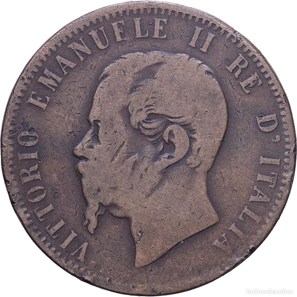 Monedas antiguas de Europa: [#1530626] Italia, Vittorio Emanuele II, 10 Centesimi, 1866, Naples, Cobre, BC+, KM:11