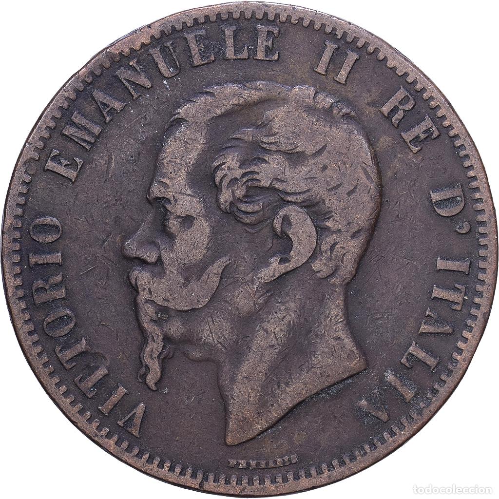 Monedas antiguas de Europa: [#1530629] Italia, Vittorio Emanuele II, 10 Centesimi, 1867, Heaton, Cobre, BC+, KM:11