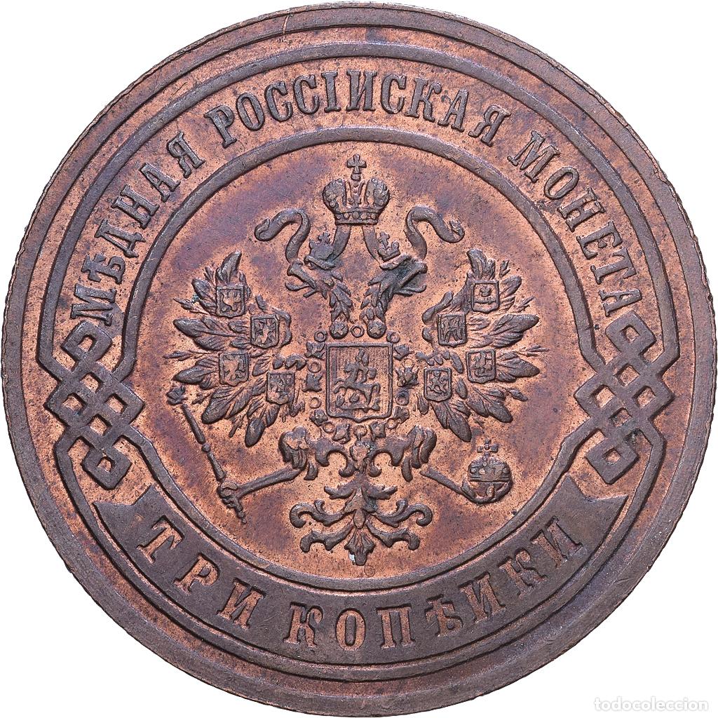 Monedas antiguas de Europa: [#1531059] Rusia, Nicholas II, 3 Kopeks, 1894, Saint Petersburg, Cobre, MBC, KM:11.2