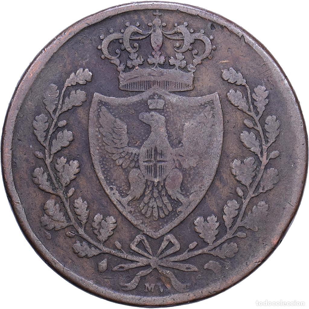 Monedas antiguas de Europa: [#1530774] Kingdom of Sardinia, Carlo Felice, 5 Centesimi, 1826, Torino, Cobre, BC+