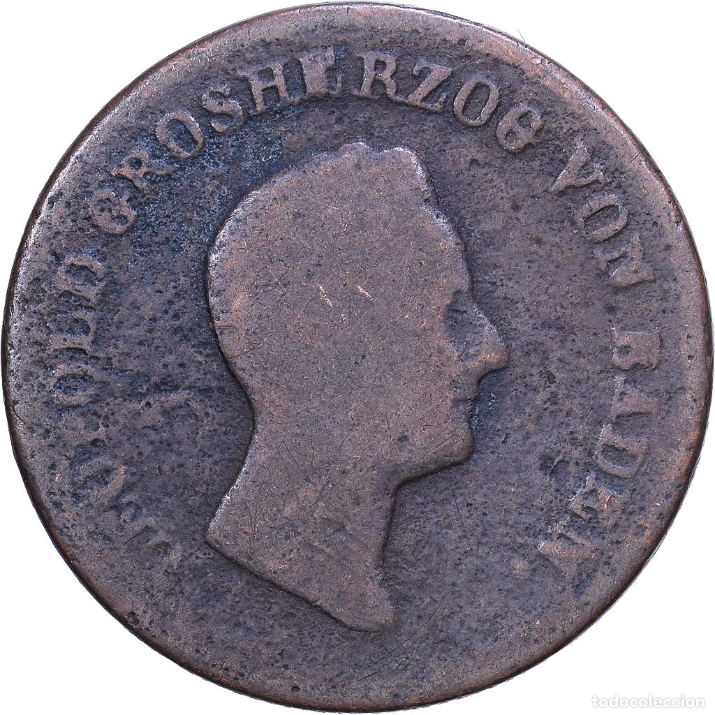 Monedas antiguas de Europa: [#1530892] Estados alemanes, BADEN, Leopold I, Kreuzer, 1831, Cobre, BC+, KM:197.1