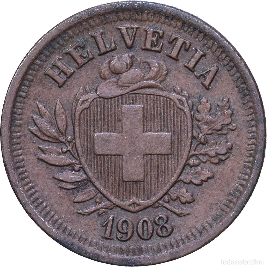 Monedas antiguas de Europa: [#1530796] Suiza, Rappen, 1908, Bern, Bronce, MBC, KM:3.2