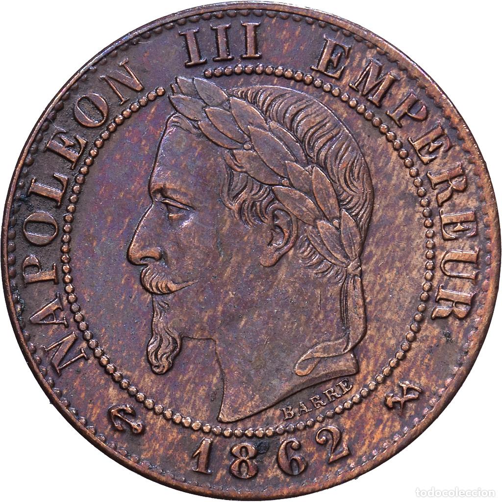 Monedas antiguas de Europa: [#1530684] Francia, Napoleon III, 1 Centime, 1862, Bordeaux, Bronce, MBC, Gadoury:87