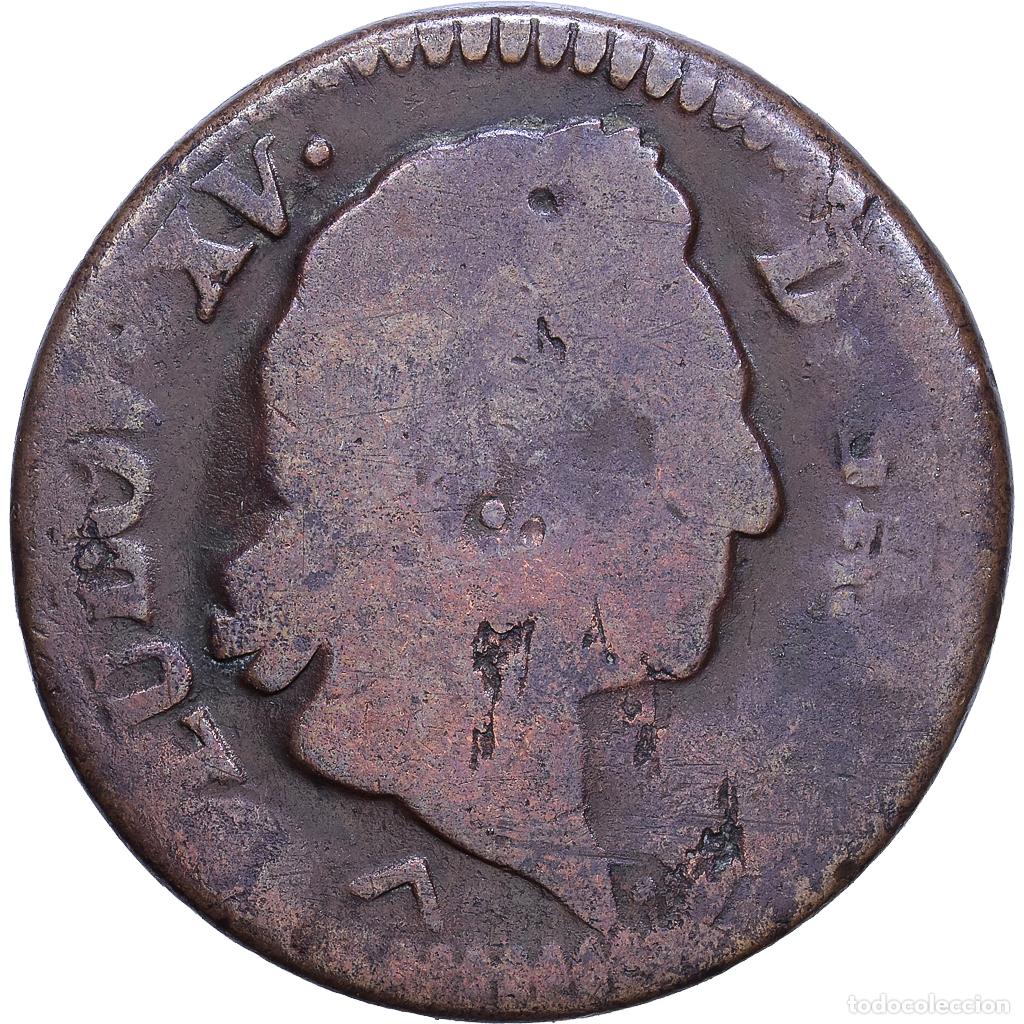 Monedas antiguas de Europa: [#1530707] Francia, Louis XV, 1/2 Sol, Demi sol &agrave; la vieille t&ecirc;te, 1770, Lille, Cobre