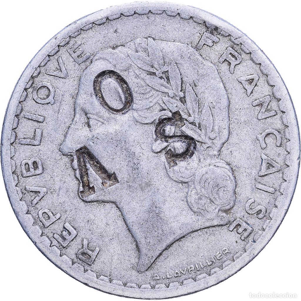 Monedas antiguas de Europa: [#1530696] Francia, 5 Francs, Lavrillier, 1947, Paris, contremarqu&eacute; SOV, Aluminio, BC+