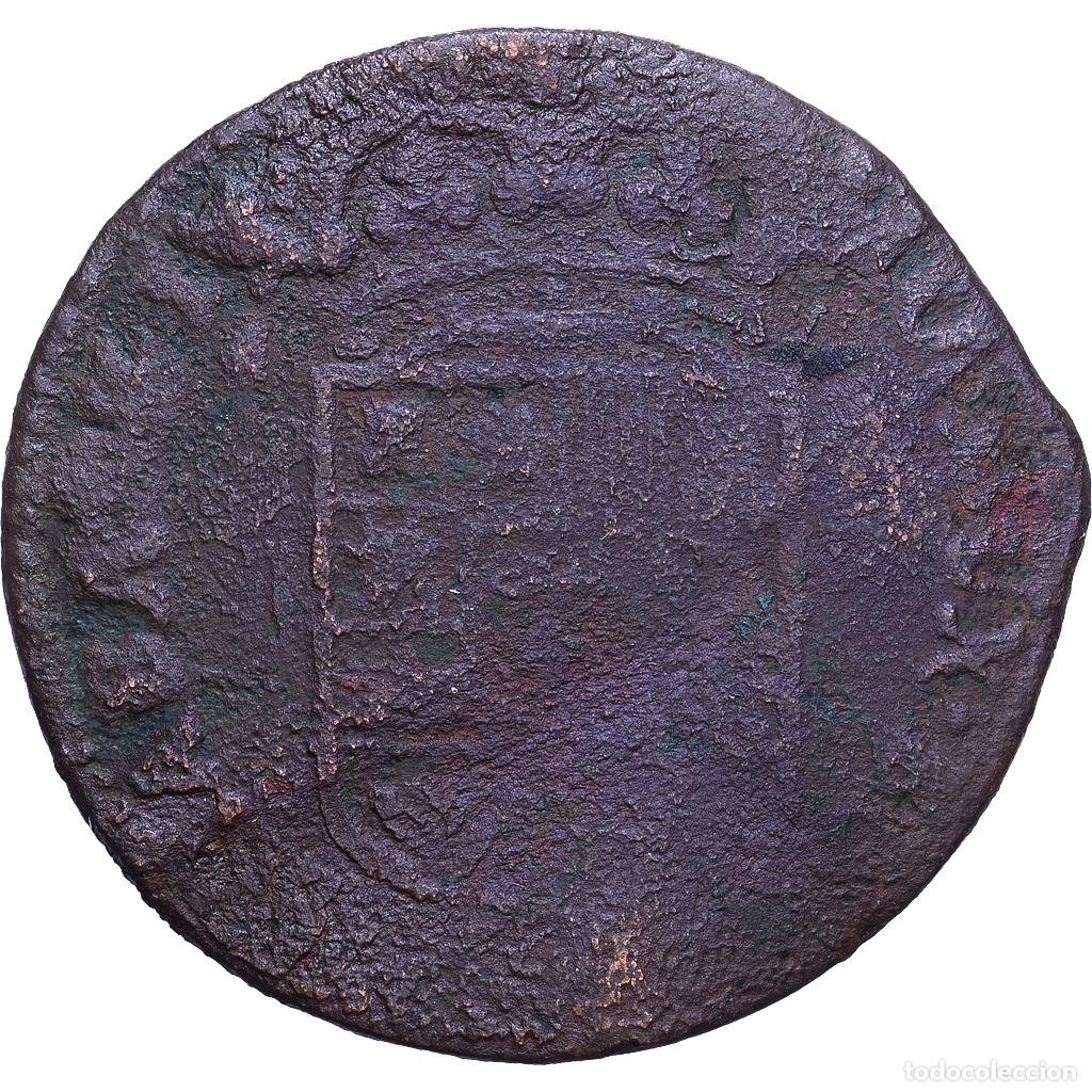 Monedas antiguas de Europa: [#1530706] Pa&iacute;ses Bajos espa&ntilde;oles, Liard, 1709-1710, Namur, Cobre, BC, KM:2