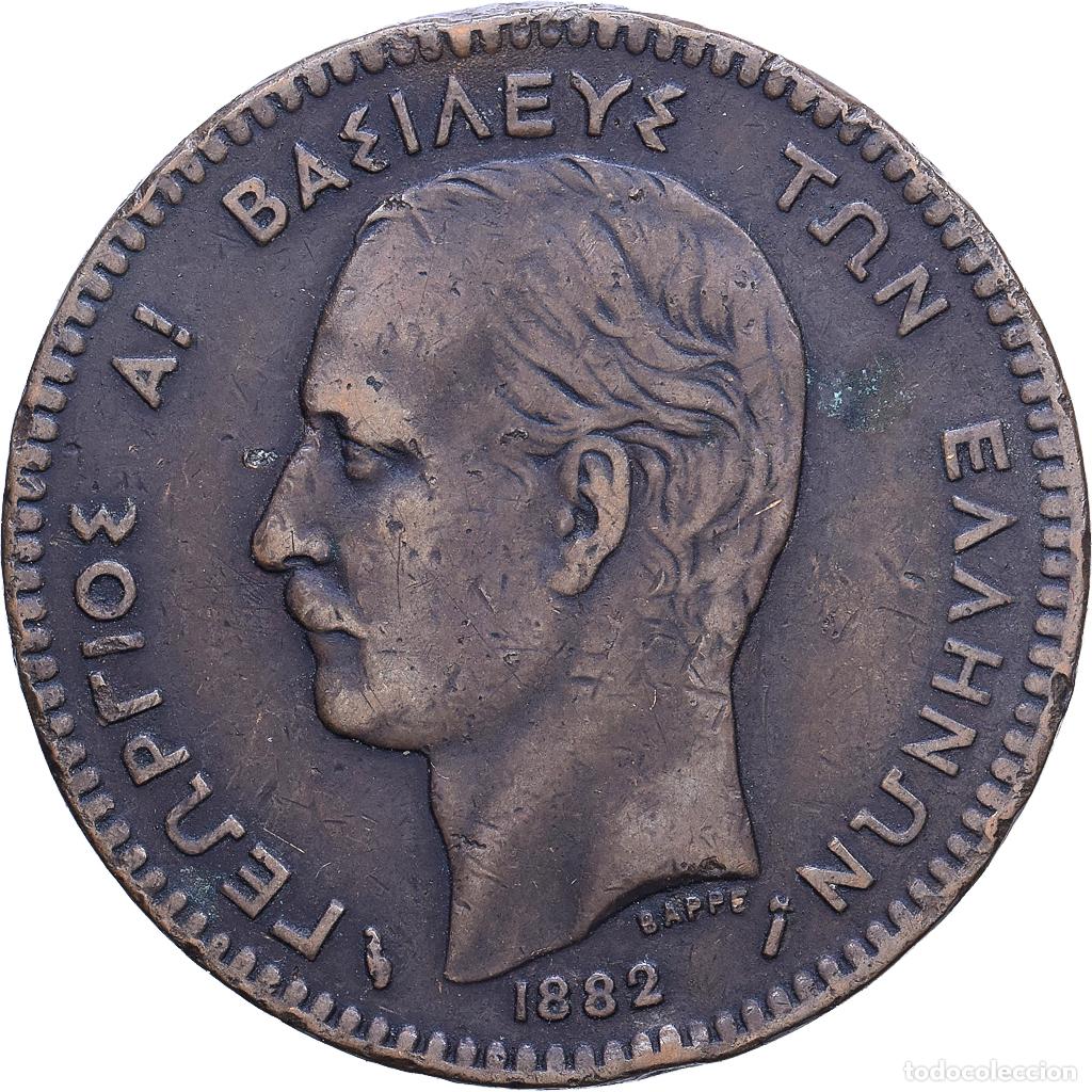 Monedas antiguas de Europa: [#1530742] Grecia, George I, 10 Lepta, 1882, Paris, Cobre, MBC, KM:55