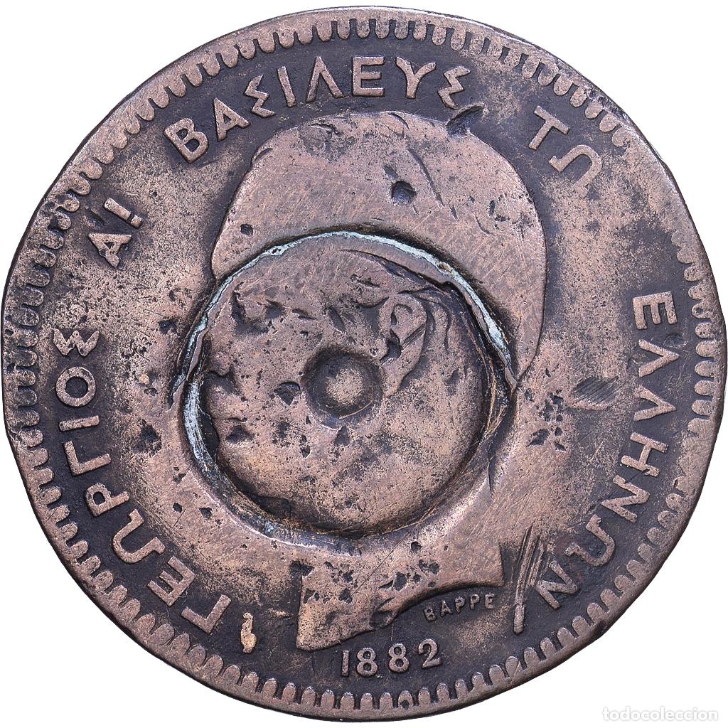 Monedas antiguas de Europa: [#1530837] Grecia, George I, 10 Lepta, 1882, Paris, Cobre, BC, KM:55