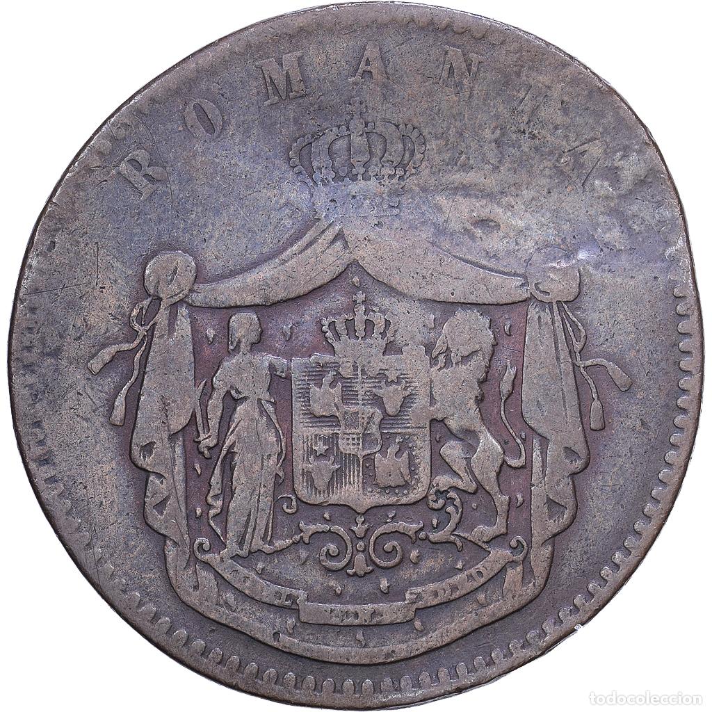 Monedas antiguas de Europa: [#1530838] Ruman&iacute;a, Carol I, 10 Bani, 1867, Heaton, Cobre, BC+, KM:4