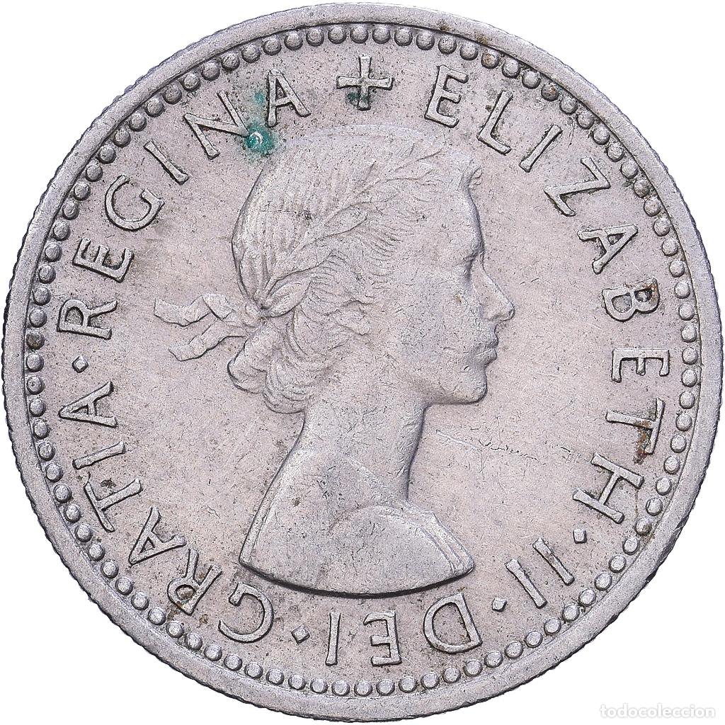 Monedas antiguas de Europa: [#1530856] Gran Breta&ntilde;a, Elizabeth II, 6 Pence, 1957, Cobre - n&iacute;quel, MBC, KM:903