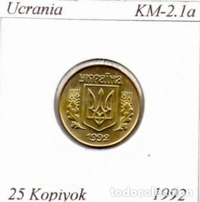 Monedas antiguas de Europa: UCRANIA 1992, 25 KOPIYOV, KM-2.1a, SC-UNC; 2,50 &euro; 1
