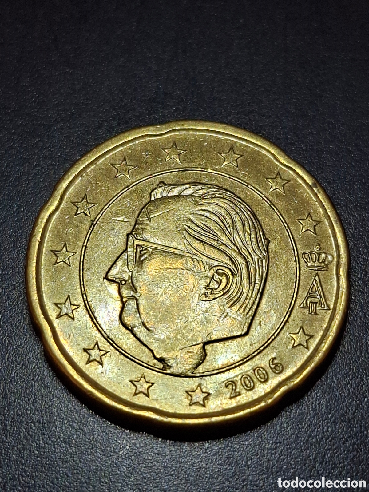 Monedas antiguas de Europa: 20 centimos B&eacute;lgica 2006 con exceso de metal