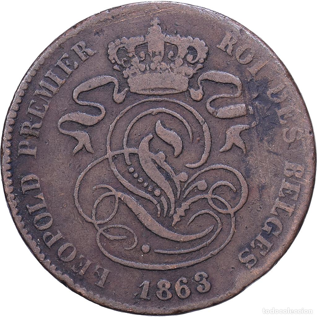 Monedas antiguas de Europa: [#1530871] B&eacute;lgica, Leopold I, 2 Centimes, 1863, Cobre, BC+, KM:4.2