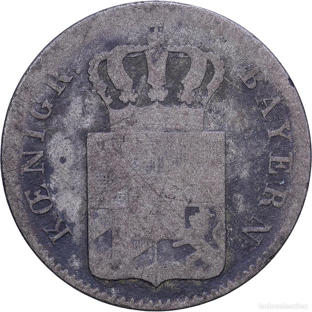 Monedas antiguas de Europa: [#1531086] Estados alemanes, BAVARIA, Ludwig I, 3 Kreuzer, Groschen, 1852, Plata, BC+