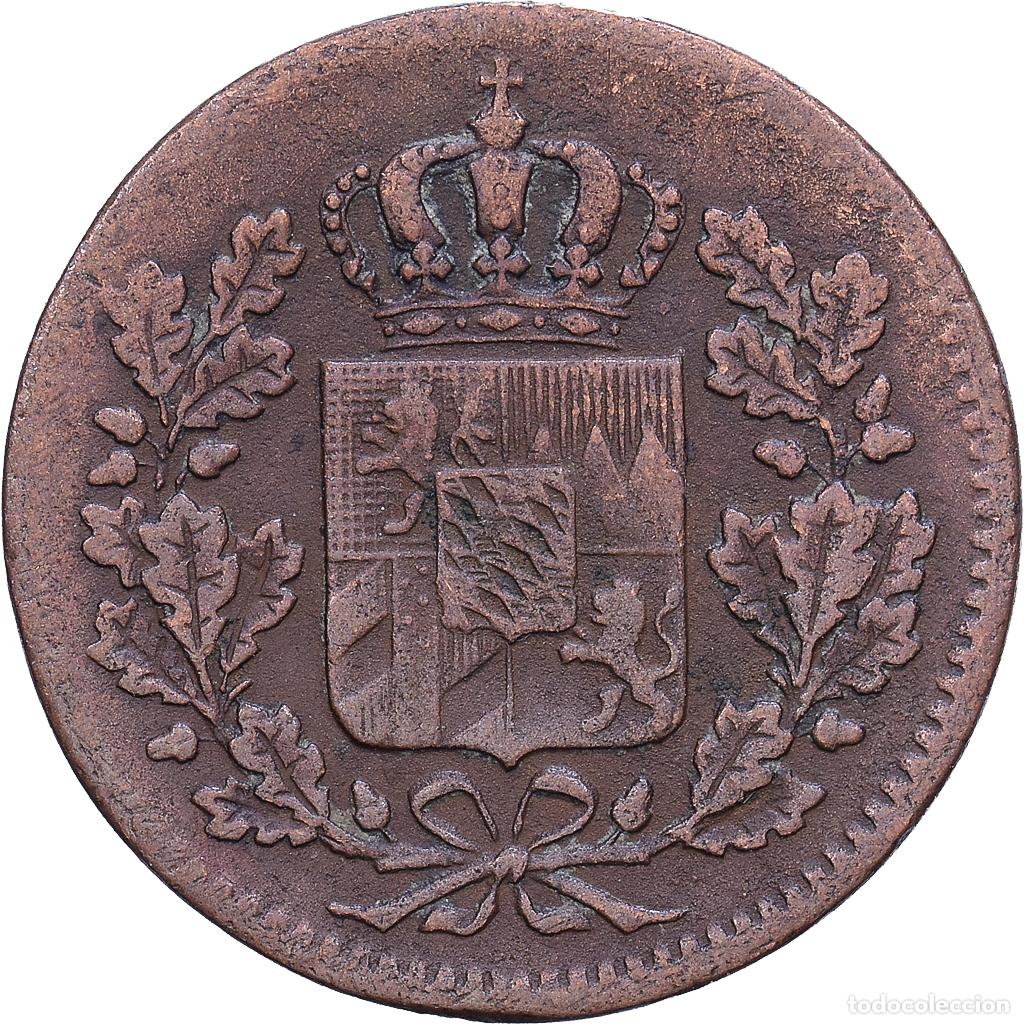 Monedas antiguas de Europa: [#1531003] Estados alemanes, BAVARIA, Maximilian II, Pfennig, 1849, Munich, Cobre, BC+