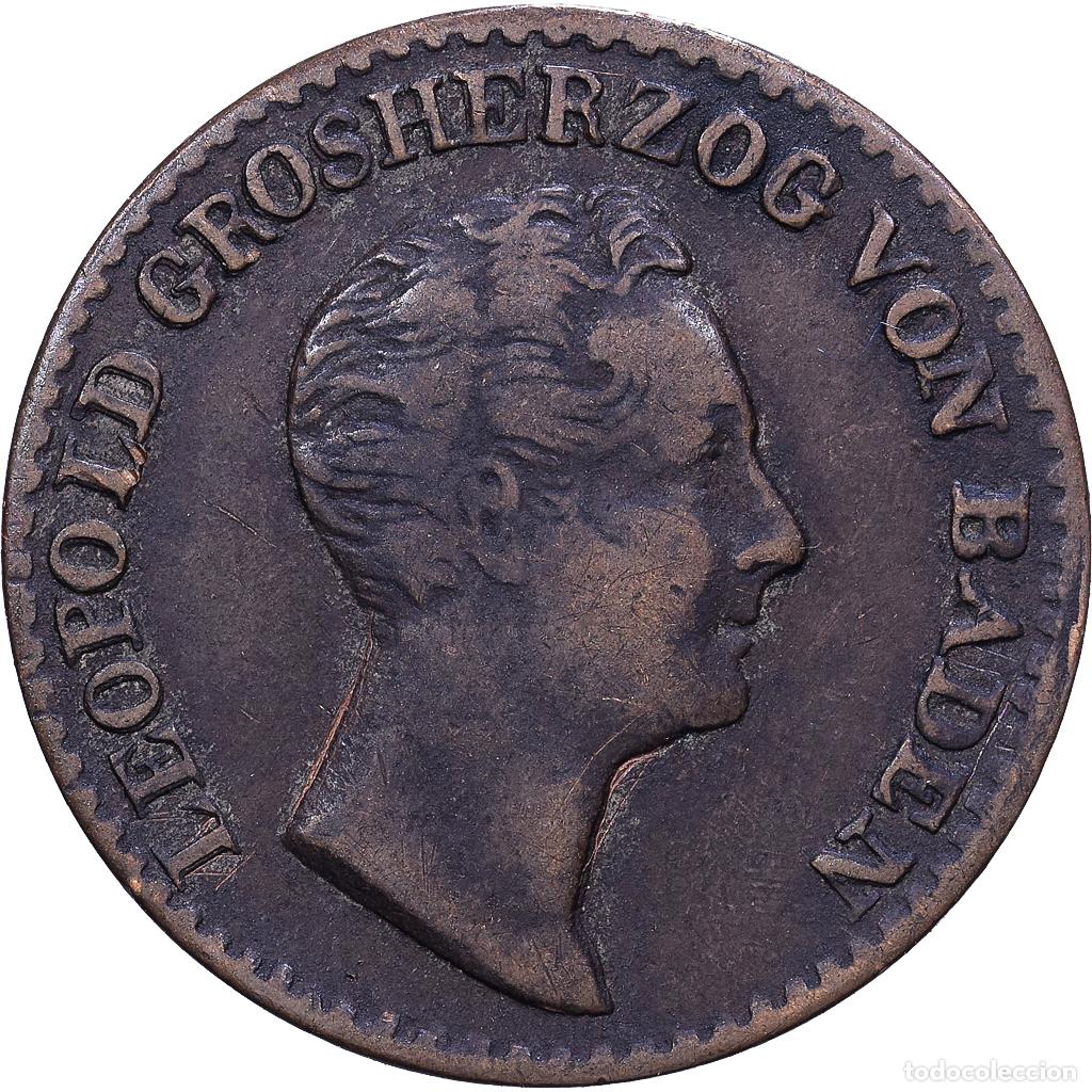 Monedas antiguas de Europa: [#1531012] Estados alemanes, BADEN, Leopold I, 6 Kreuzer, 1835, Baden, Plata, BC+, KM:198.1