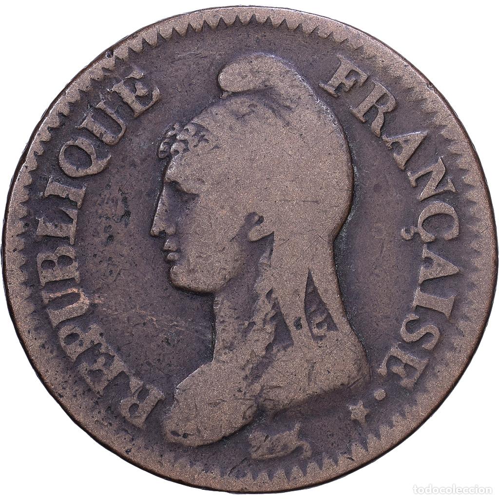 Monedas antiguas de Europa: [#1530874] Francia, Decime, AN 5, Paris, Grand Module, Bronce, BC+, Gadoury:187