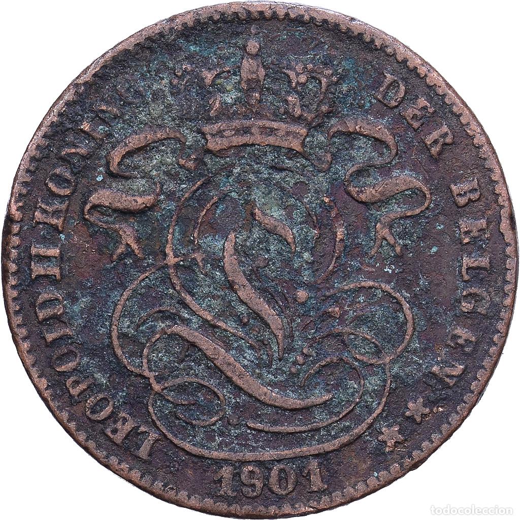 Monedas antiguas de Europa: [#1531024] B&eacute;lgica, Leopold II, Centime, 1901, Cobre, BC+, KM:33.1
