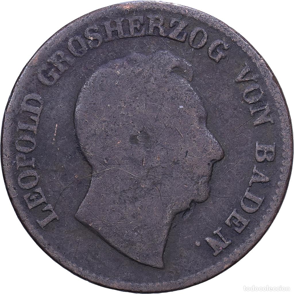 Monedas antiguas de Europa: [#1531048] Estados alemanes, BADEN, Leopold I, Kreuzer, 1851, Cobre, BC+, KM:218.2