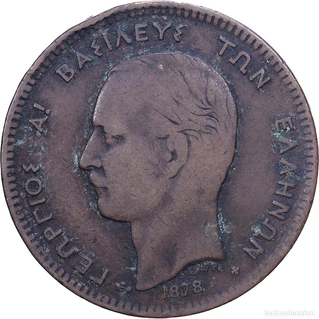 Monedas antiguas de Europa: [#1530887] Grecia, George I, 5 Lepta, 1878, Athens, Cobre, BC+, KM:54