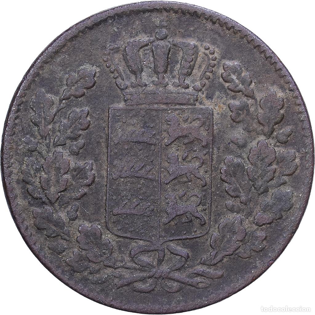 Monedas antiguas de Europa: [#1530891] Estados alemanes, WURTTEMBERG, Wilhelm I, 1/2 Kreuzer, 4 Pfennig, 1842, Cobre
