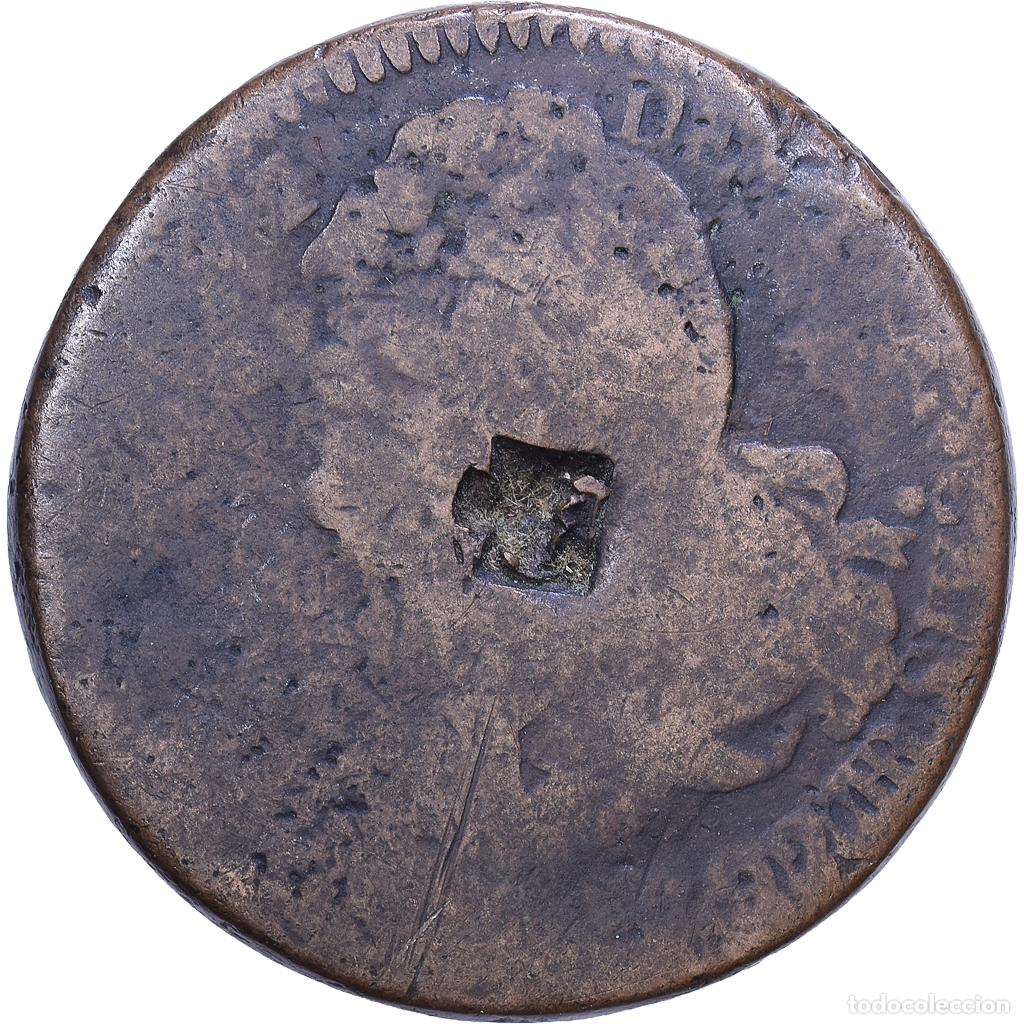Monedas antiguas de Europa: [#1530905] Francia, Louis XVI, 2 sols Fran&ccedil;ais, 1792 / AN 4, Strasbourg, Cobre, BC