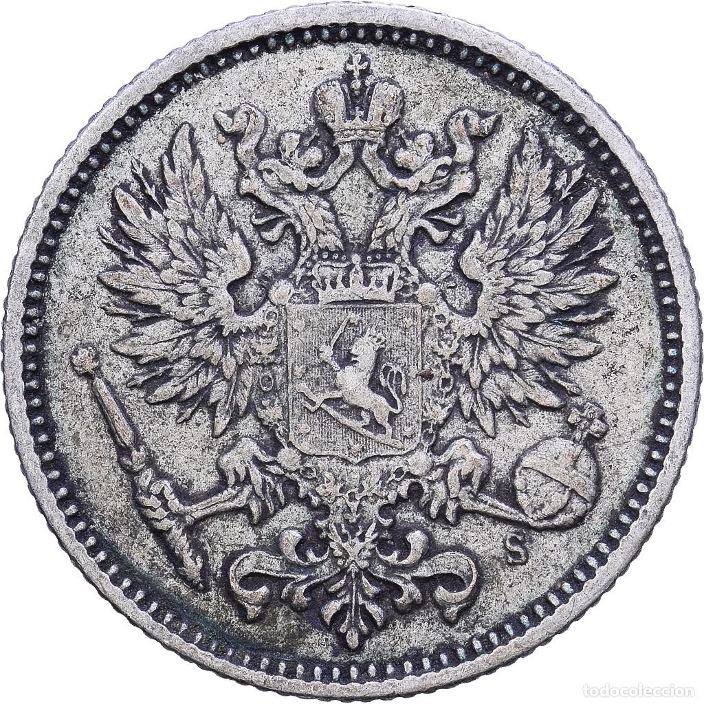 Monedas antiguas de Europa: [#1531066] Finlandia, Nicholas II, 50 Penni&auml;, 1874, Plata, MBC, KM:2.2