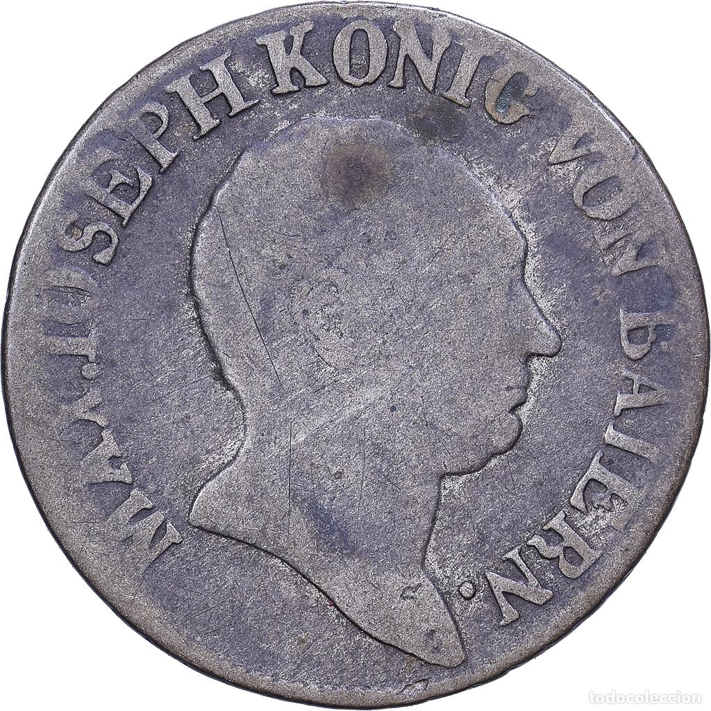 Monedas antiguas de Europa: [#1530948] Estados alemanes, BAVARIA, Maximilian IV, Josef, 6 Kreuzer, 1813, Plata, BC+