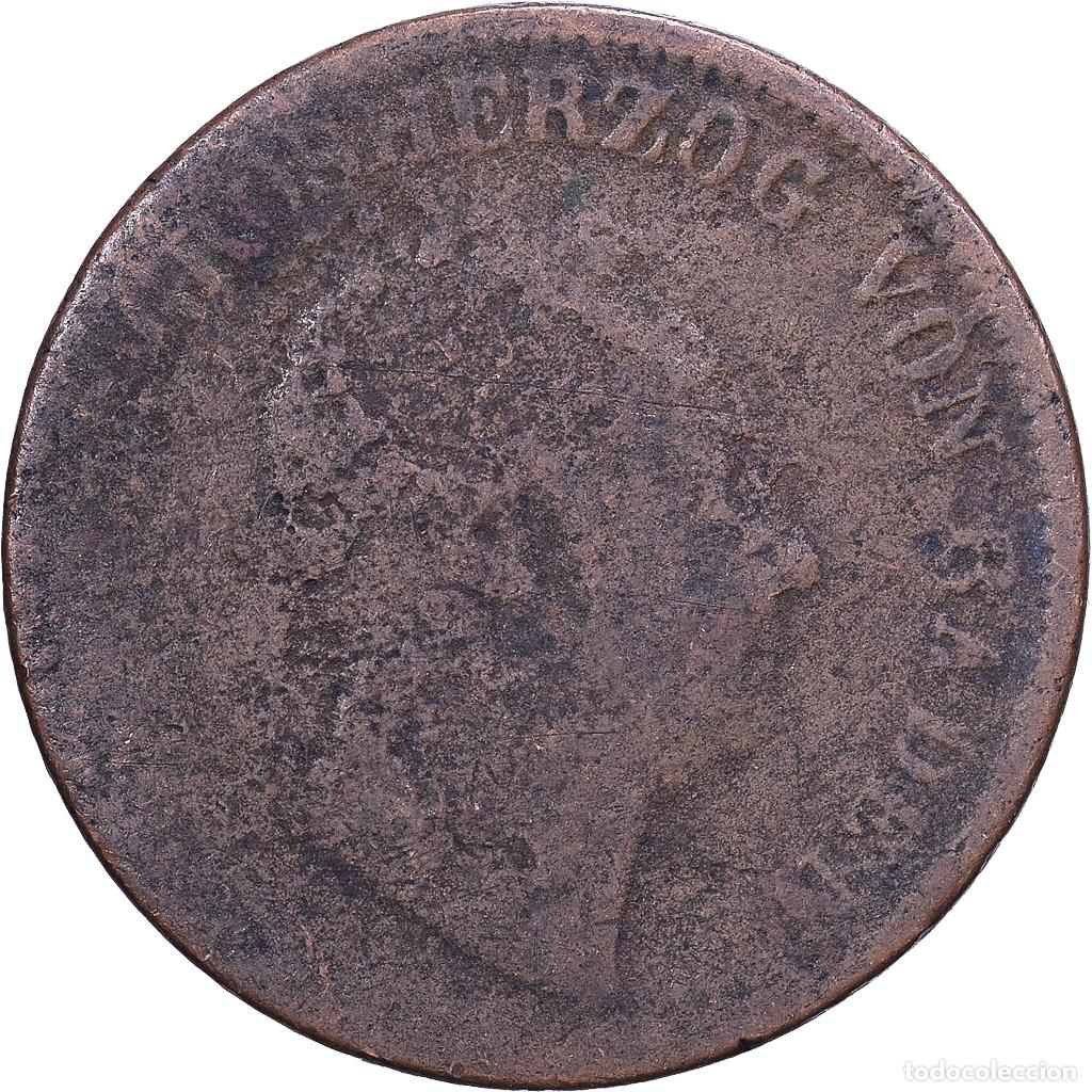 Monedas antiguas de Europa: [#1530946] Estados alemanes, BADEN, Leopold I, Kreuzer, 1852, Cobre, BC, KM:218.2
