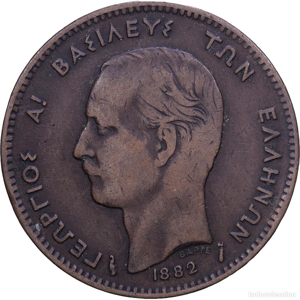 Monedas antiguas de Europa: [#1530976] Grecia, George I, 5 Lepta, 1882, Cobre, BC+, KM:54