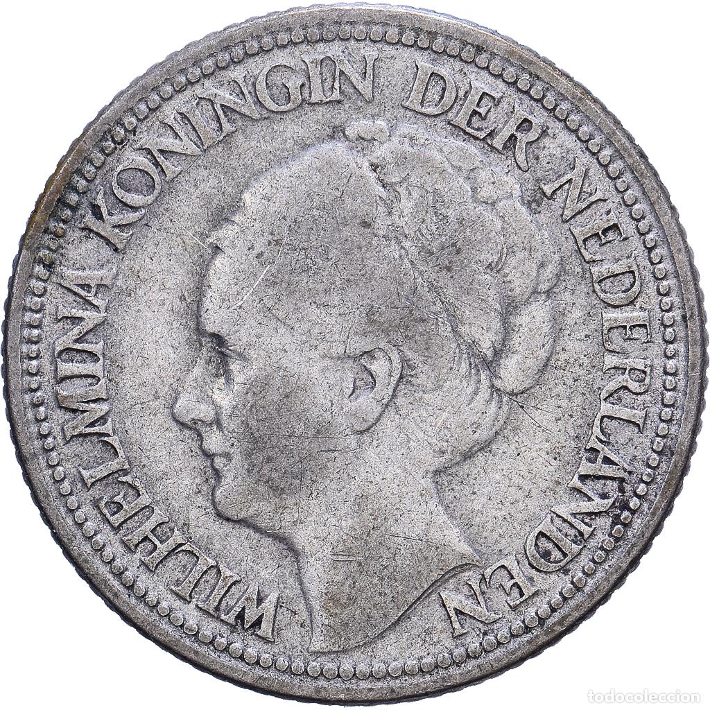 Monedas antiguas de Europa: [#1530968] Moneda, Pa&iacute;ses Bajos, Wilhelmina I, 25 Cents, 1928, Utrecht, BC+, Plata, KM:164
