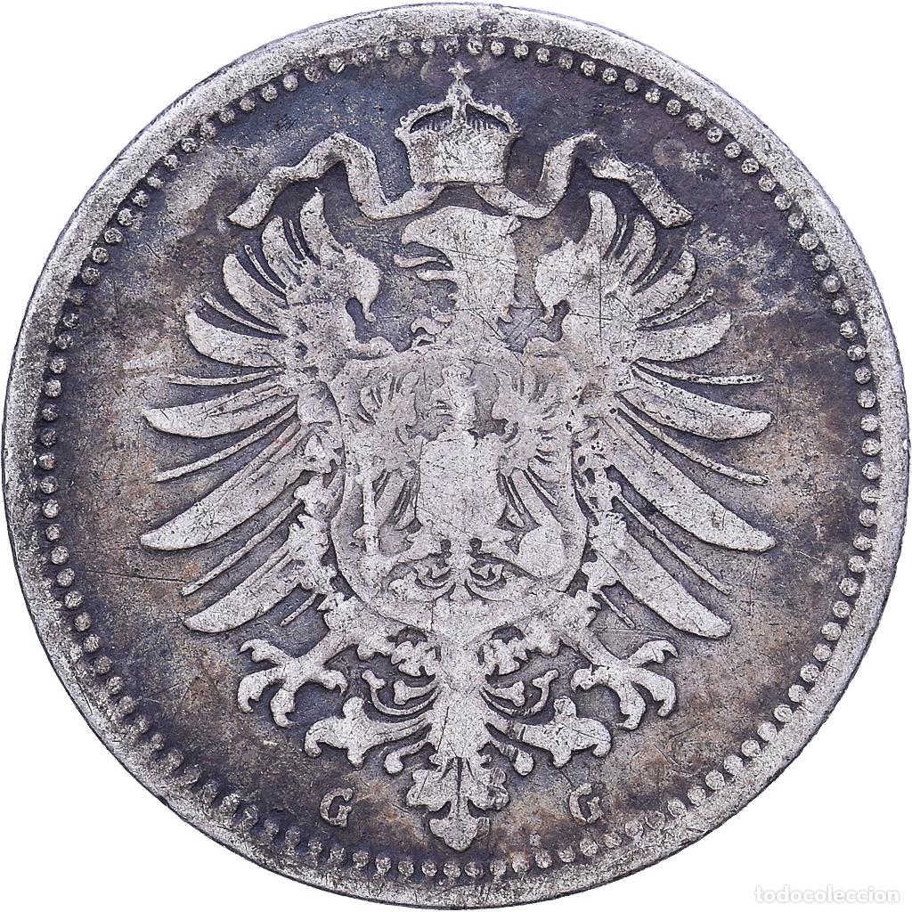 Monedas antiguas de Europa: [#1530951] ALEMANIA - IMPERIO, Wilhelm I, 20 Pfennig, 1874, Karlsruhe, Plata, BC+, KM:5