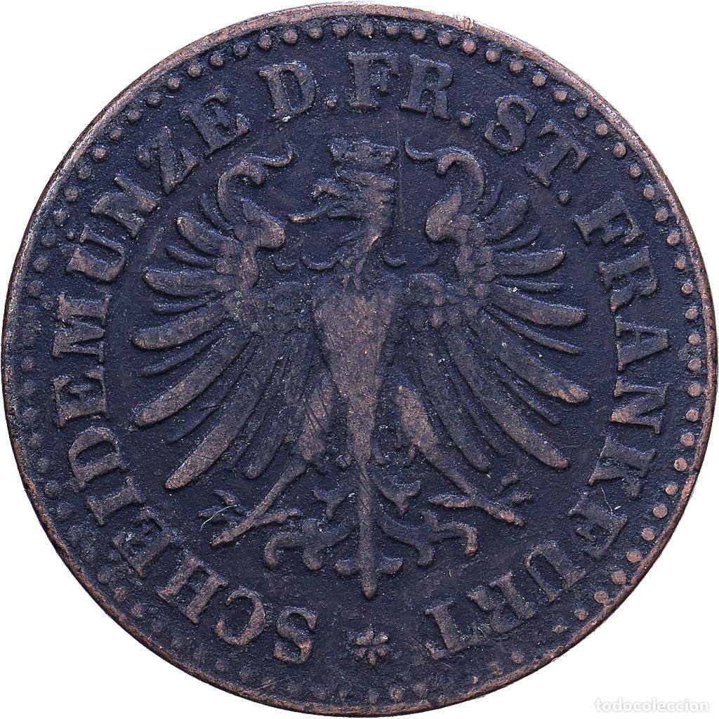 Monedas antiguas de Europa: [#1530965] Estados alemanes, FRANKFURT AM MAIN, Heller, 1860, Frankfurt, Cobre, MBC, KM:356