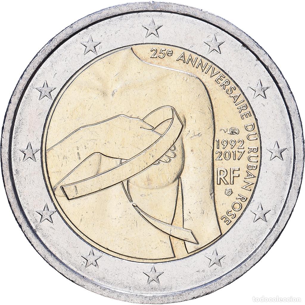 Monedas antiguas de Europa: [#1514096] Francia, 2 Euro, 25e Anniversaire du Ruban Rose, 2017, Bimet&aacute;lico, EBC+