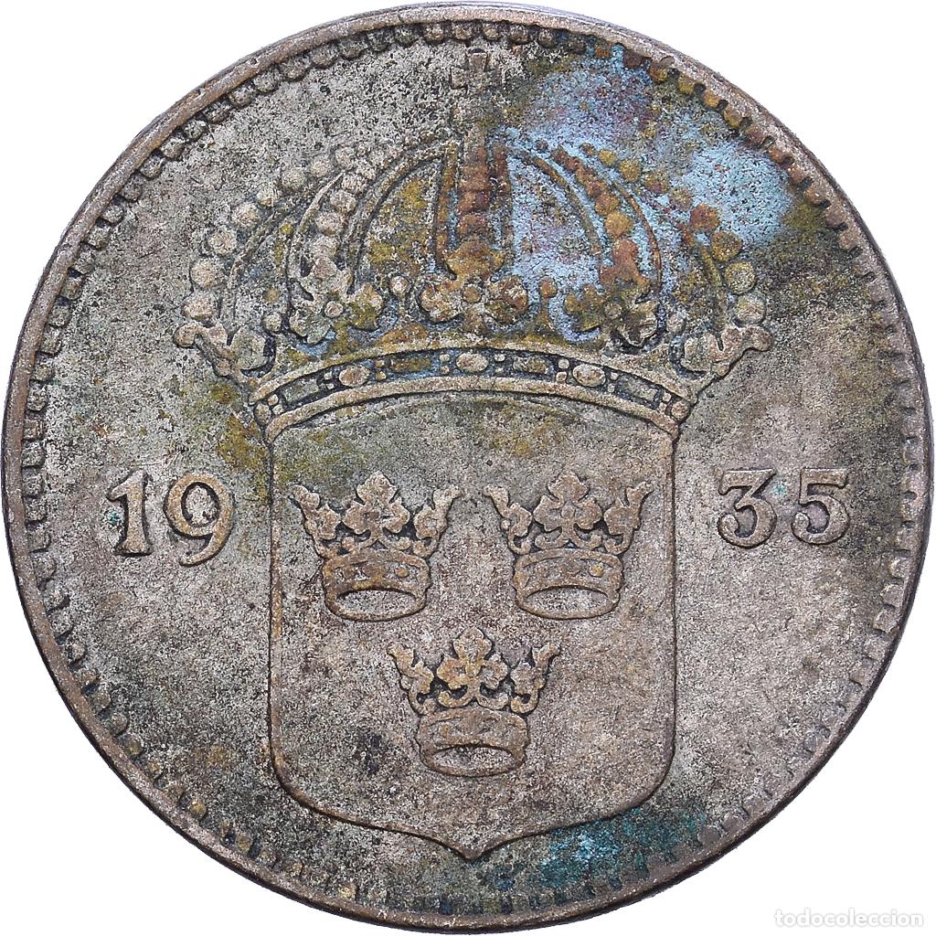 Monedas antiguas de Europa: [#1531063] Suecia, Gustaf V, 10 &Ouml;re, 1935, Kungsholmen, Plata, BC+, KM:780
