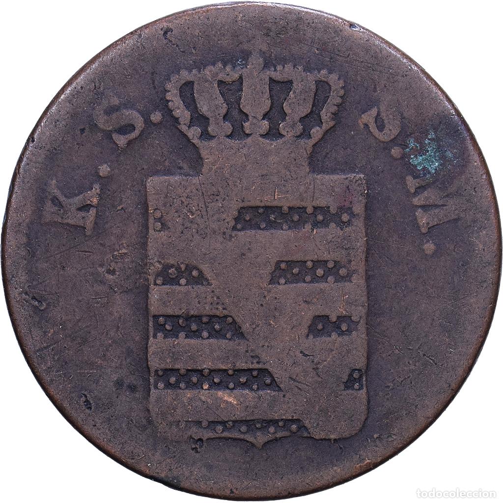 Monedas antiguas de Europa: [#1531070] Estados alemanes, SAXONY-ALBERTINE, Johann, 2 Pfennig, 1856, Cobre, BC+, KM:1185