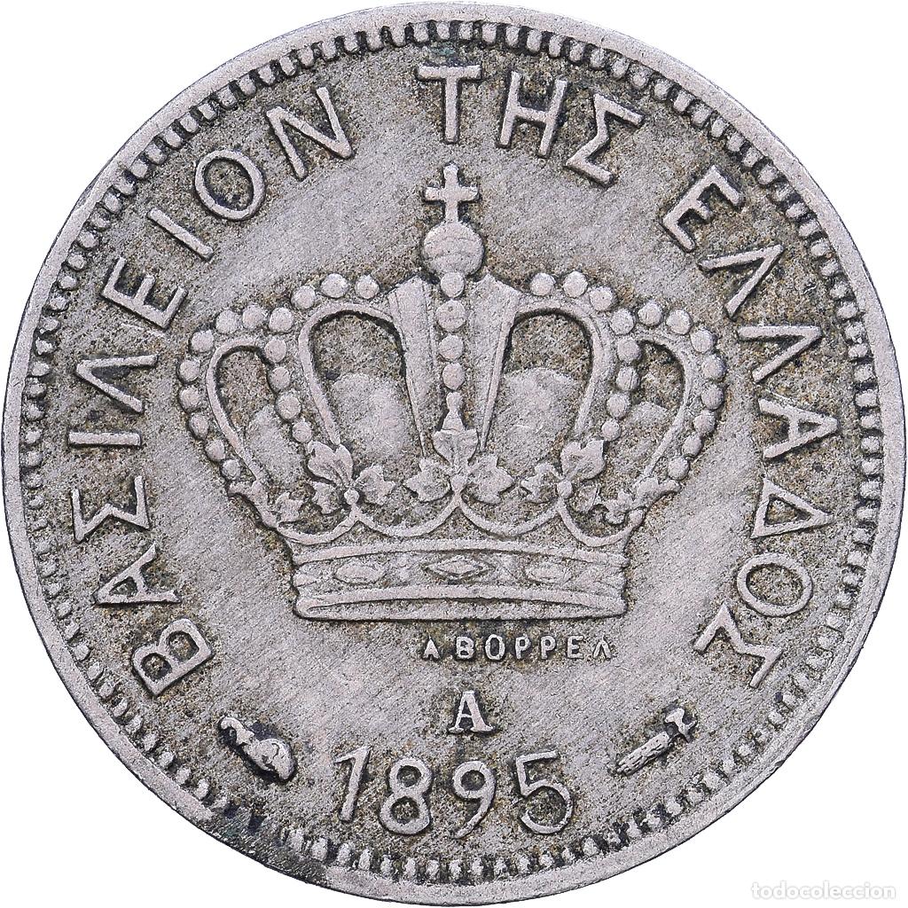 Monedas antiguas de Europa: [#1531074] Grecia, George I, 5 Lepta, 1895, Paris, Cobre - n&iacute;quel, BC+, KM:58