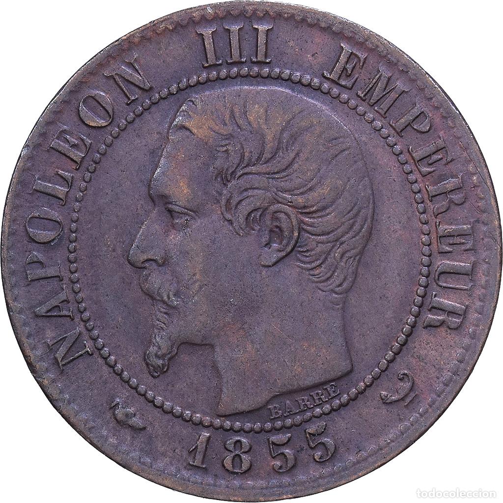 Monedas antiguas de Europa: [#1531087] Francia, Napoleon III, Centime, Napol&eacute;on III, 1855, Lille, chien, Bronce, MBC