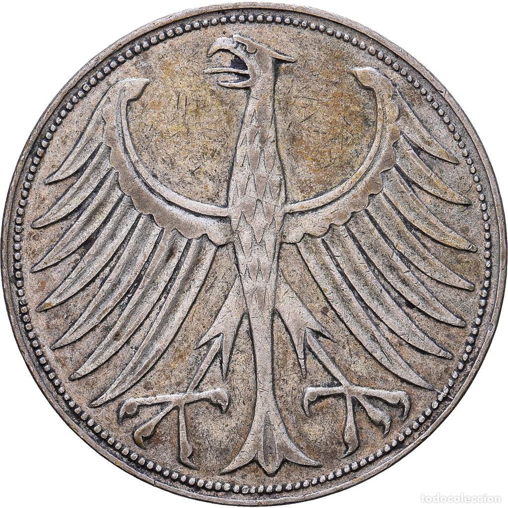 Monnaies anciennes de Europe: [#1552661] ALEMANIA - REP&Uacute;BLICA FEDERAL, 5 Mark, 1951, Hambourg, Plata, MBC, KM:112.1