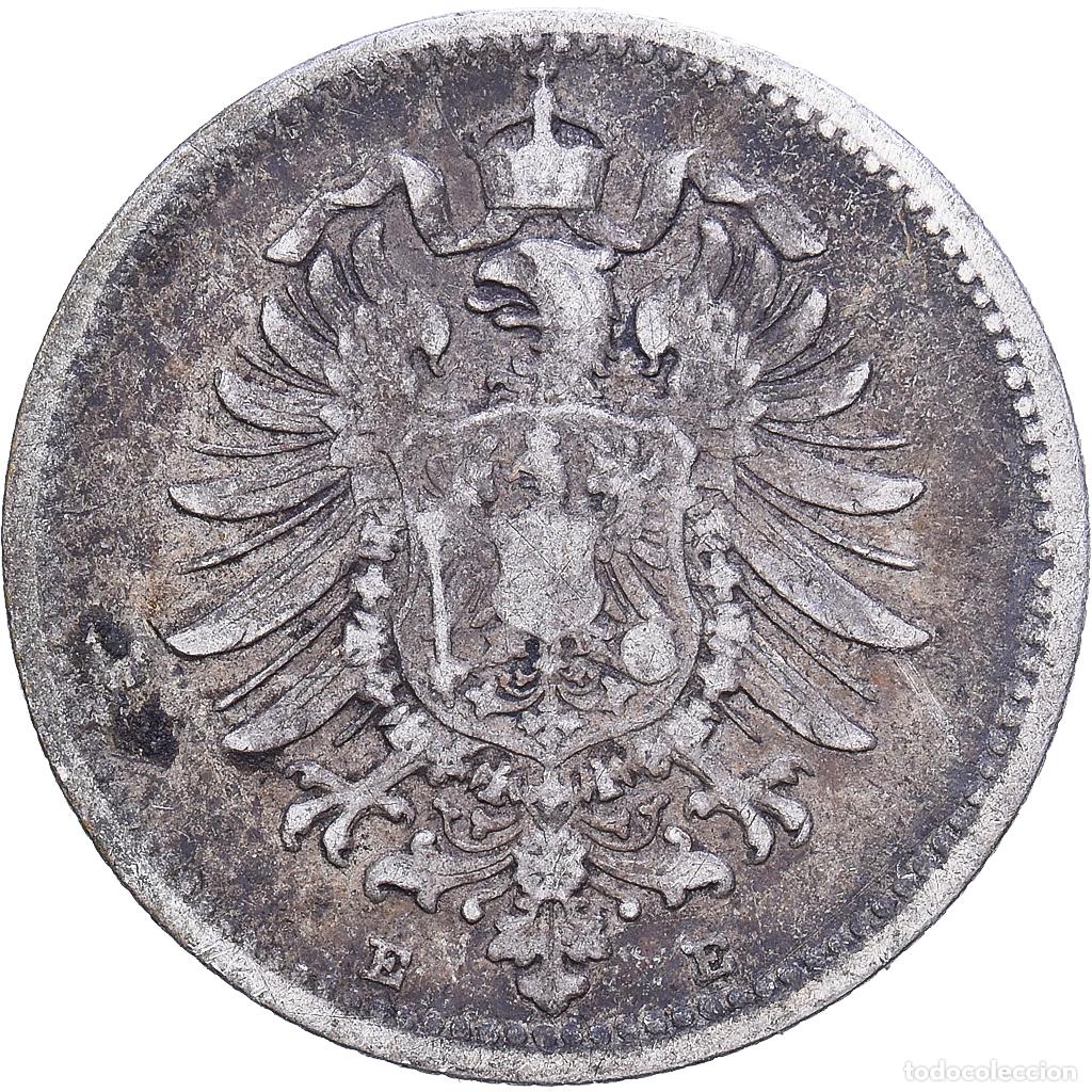 Monnaies anciennes de Europe: [#1531004] ALEMANIA - IMPERIO, Wilhelm I, 20 Pfennig, 1876, Hannover, Plata, BC+, KM:5